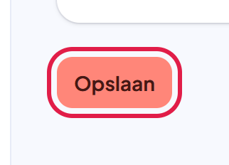 De knop Opslaan onder het formulier, gemarkeerd