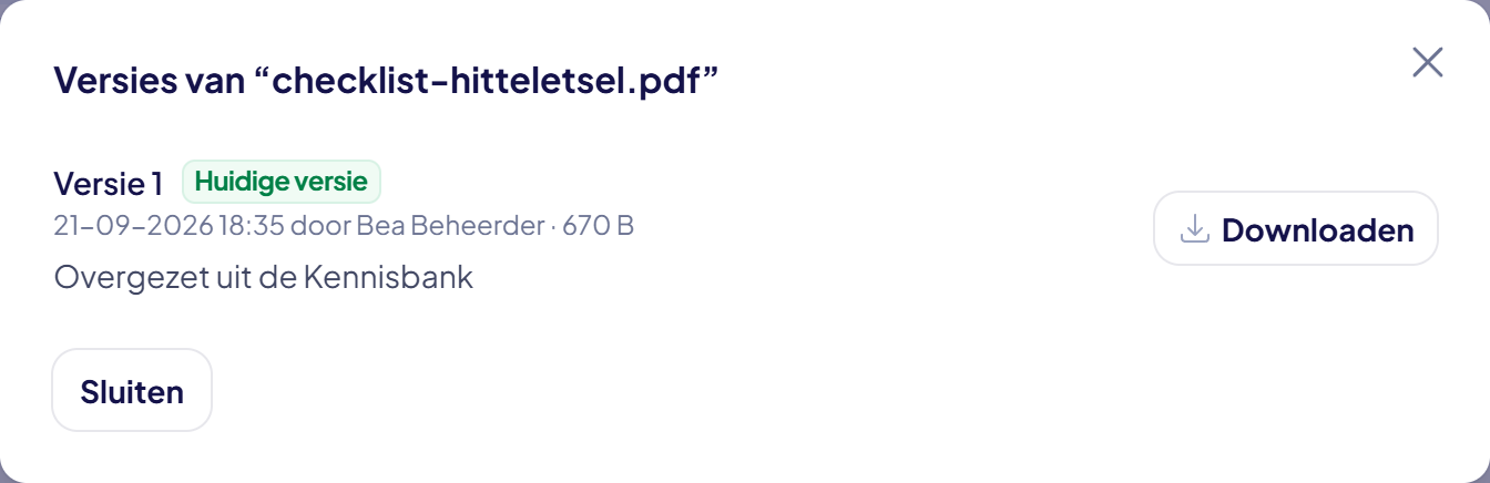 De versiegeschiedenis van een bestand